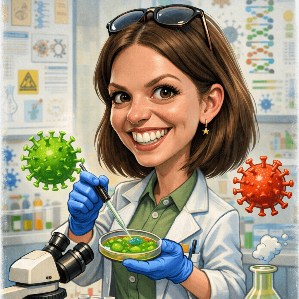 Illustration von Laura im Labor